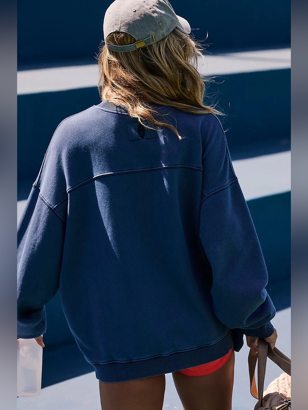 FP Movement Women’s All Star Pullover Sweatshirt Stone Washed Navy L - Picture 2 of 10